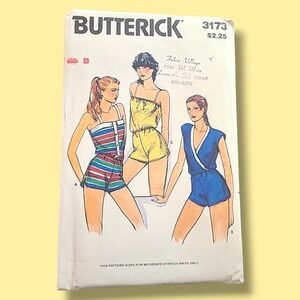 Vintage Butterick 3173 Sewing Pattern Uncut FF Misses Jumpsuit Romper